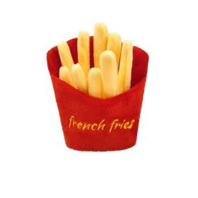 4-in-1 Fast Food Bucket Dog Toy Set, Squeaky Plush Bucket, Fries, Soda & Burger, (Option: Fries)